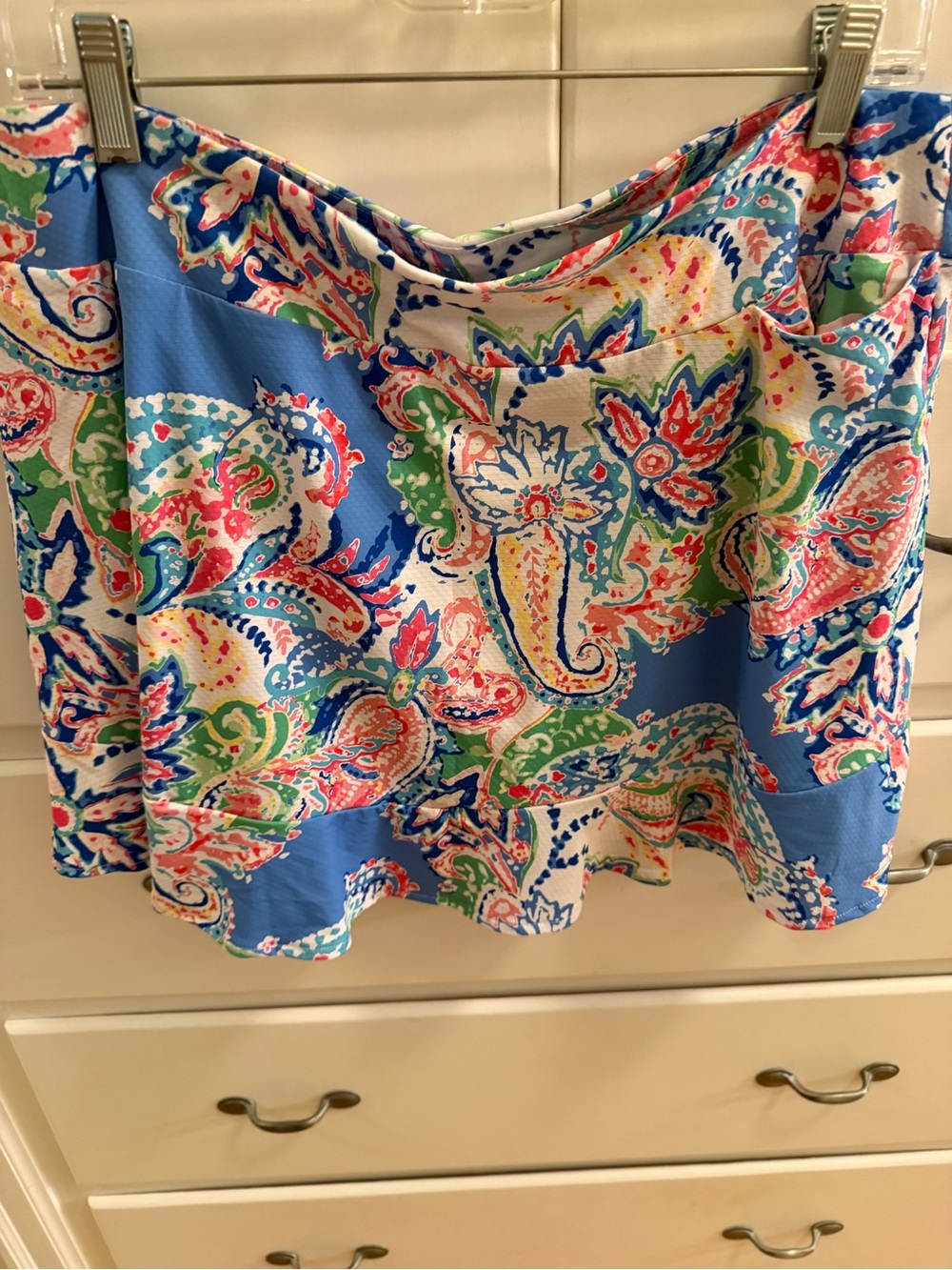 Profile By Gottex Blue Paisley Mini Skirt